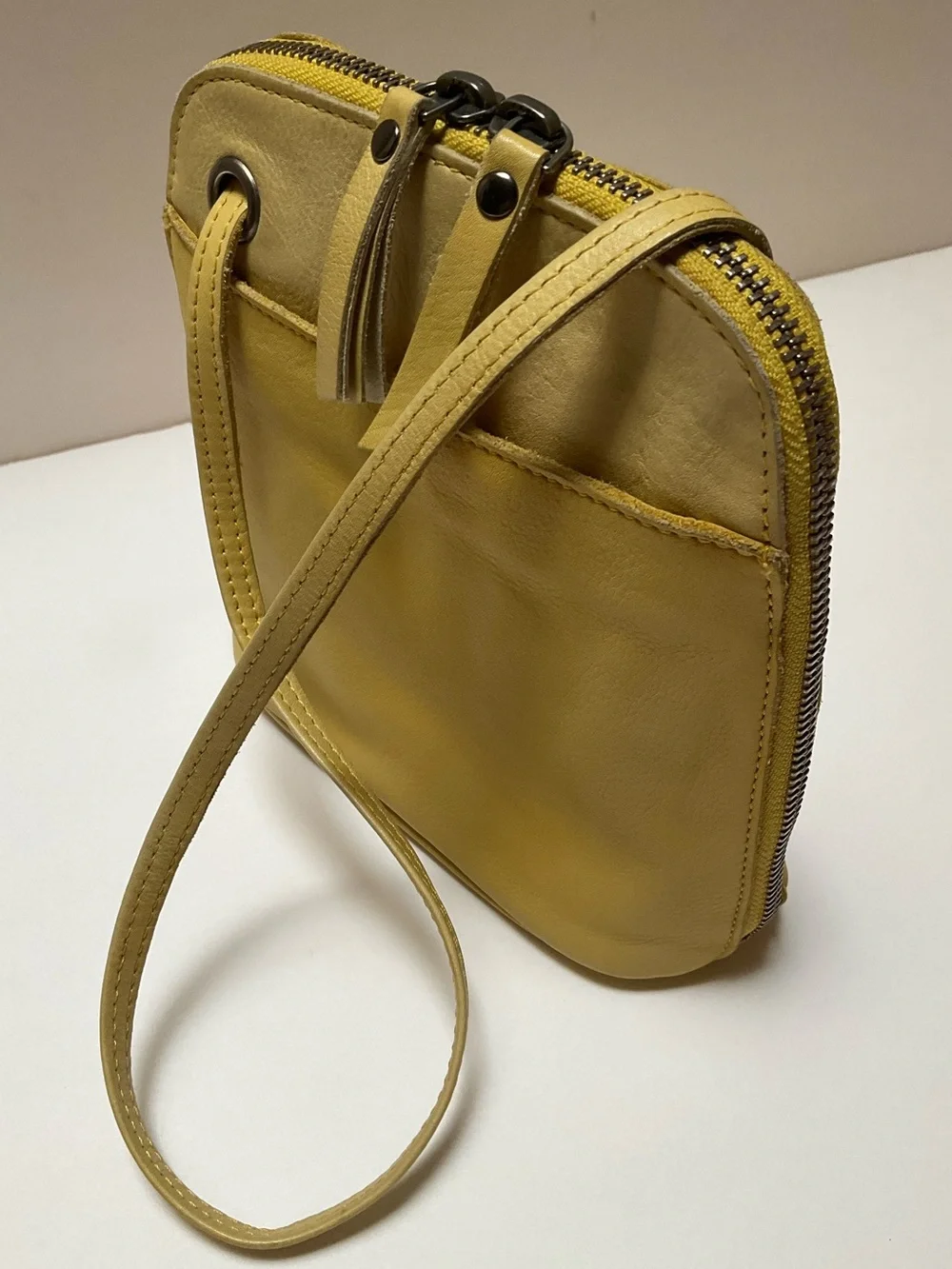 LATICO Lilly Leather Crossbody Bag Yellow Leather